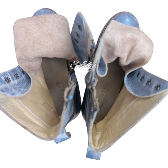 Bed Stu Judgement Distressed Leather Ankle 2" Lace Up Heeled Bootie Womens 8.5 - Picture 9 of 11